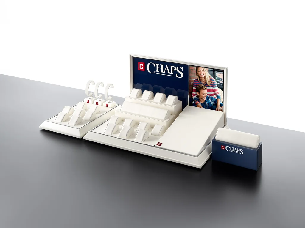 Chaps: Two-unit countertop display produced by Casadevall Group.