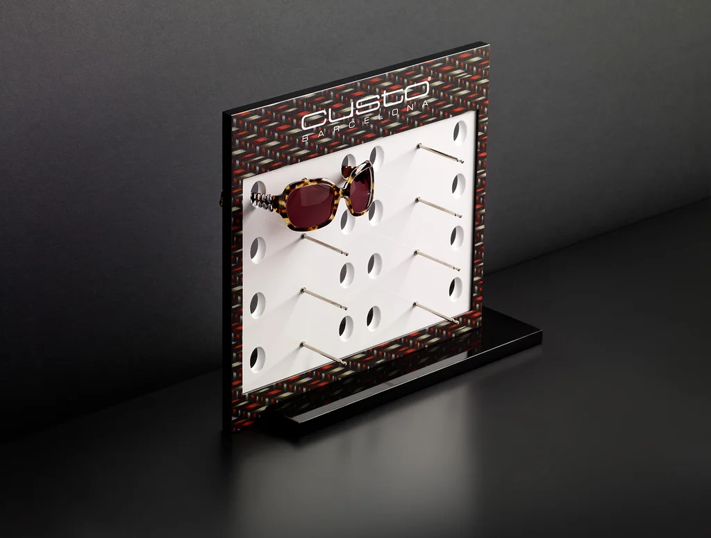 Custo Barcelona: Vertical countertop display produced by Casadevall Group.